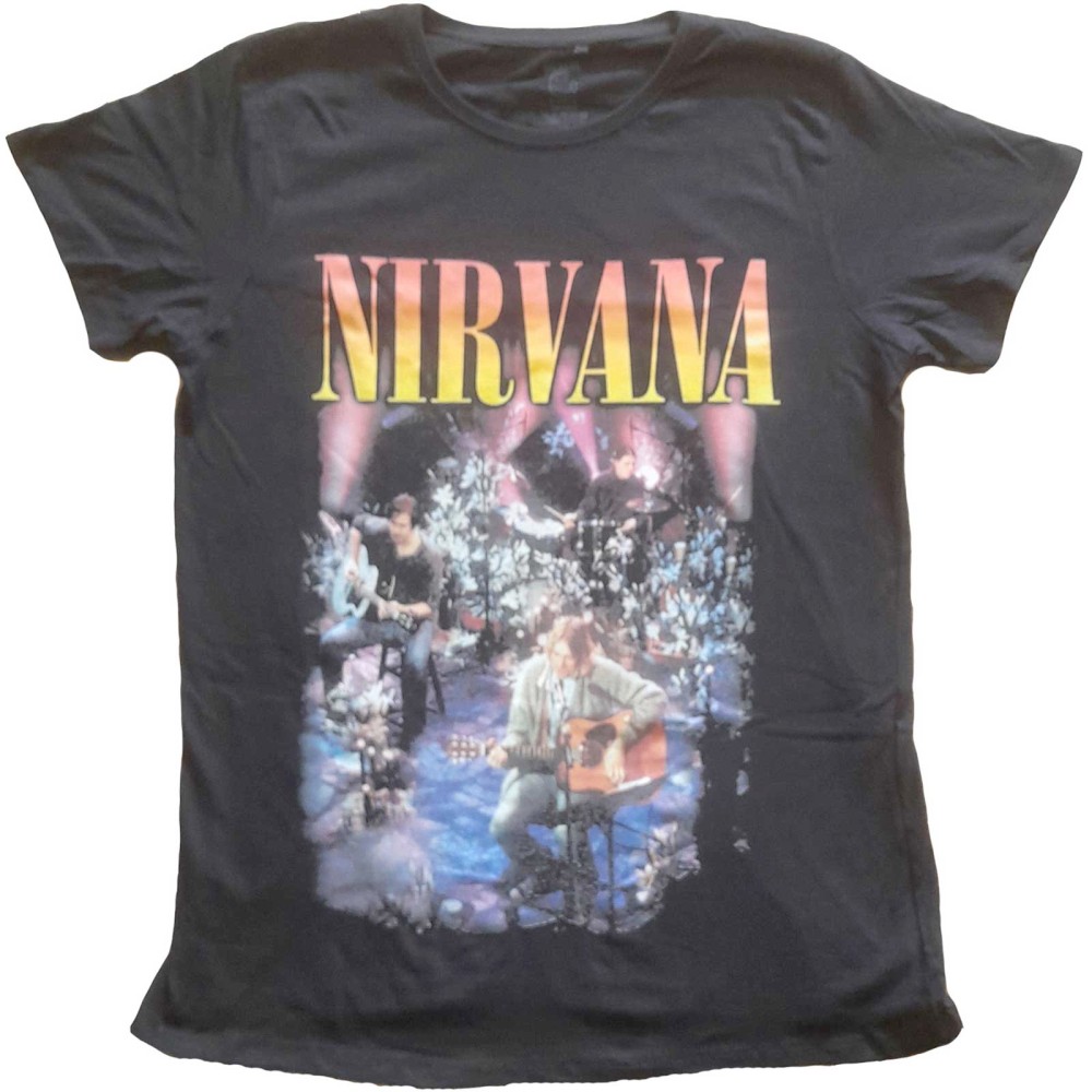 Nirvana Unplugged Photo Dames T shirt Zwart